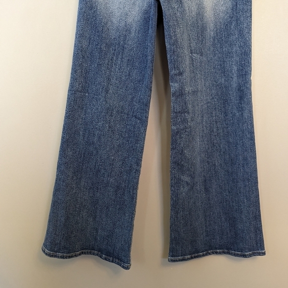 Risen Jeans Jane Mid Rise Fold Over Wide Leg Jeans Size 2X - Picture 5 of 10